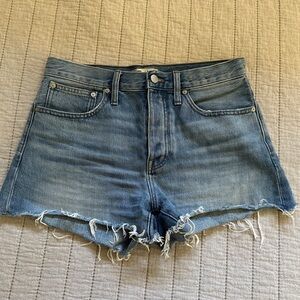 Madewell Blue Jean Shorts Frayed Hem